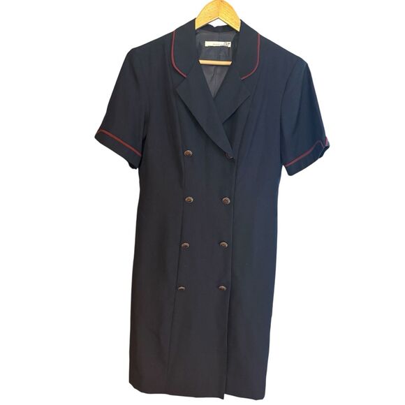 Vintage United Airlines By Brookhurst Stewardess Flight Attendant Uniform Dress - Picture 1 of 11